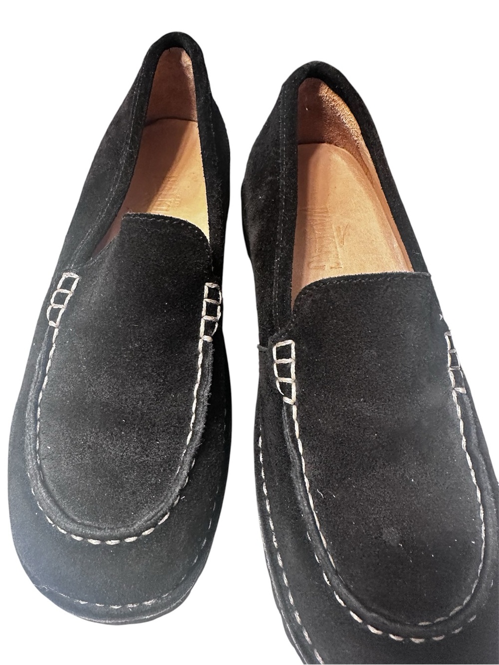 Women’s Black Suede Slip-On Loafers - Classic Comfort size 38